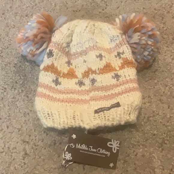 Matilda Jane Other - Matilda Jane Fleece Lined Knit Hat w/ Dual Poms